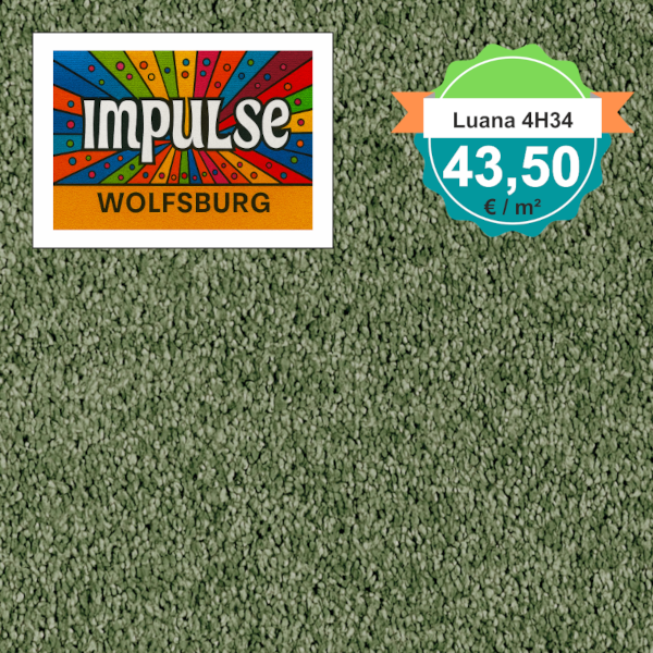 Vorwerk Luana Teppichboden grün – quadratische Draufsicht